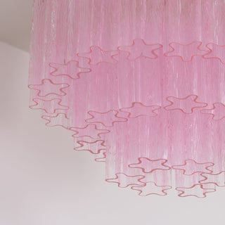 Aurora Lampe de Plafond en Verre Murano Rose Vintage