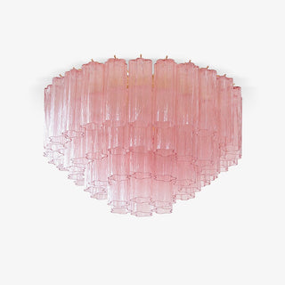 Aurora Lampe de Plafond en Verre Murano Rose Vintage