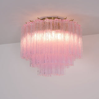 Aurora Lampe de Plafond en Verre Murano Rose Vintage