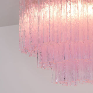 Aurora Lampe de Plafond en Verre Murano Rose Vintage