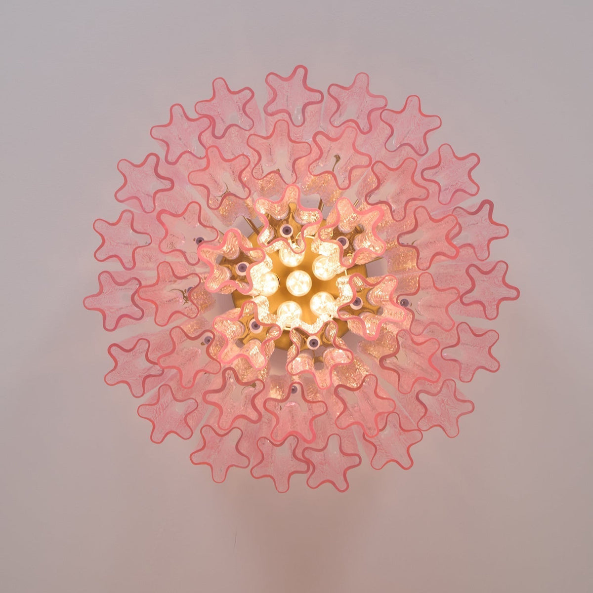 Wilana Lampe de Plafond en Verre Murano Rose Vintage