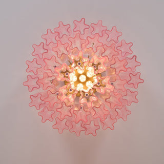 Aurora Lampe de Plafond en Verre Murano Rose Vintage