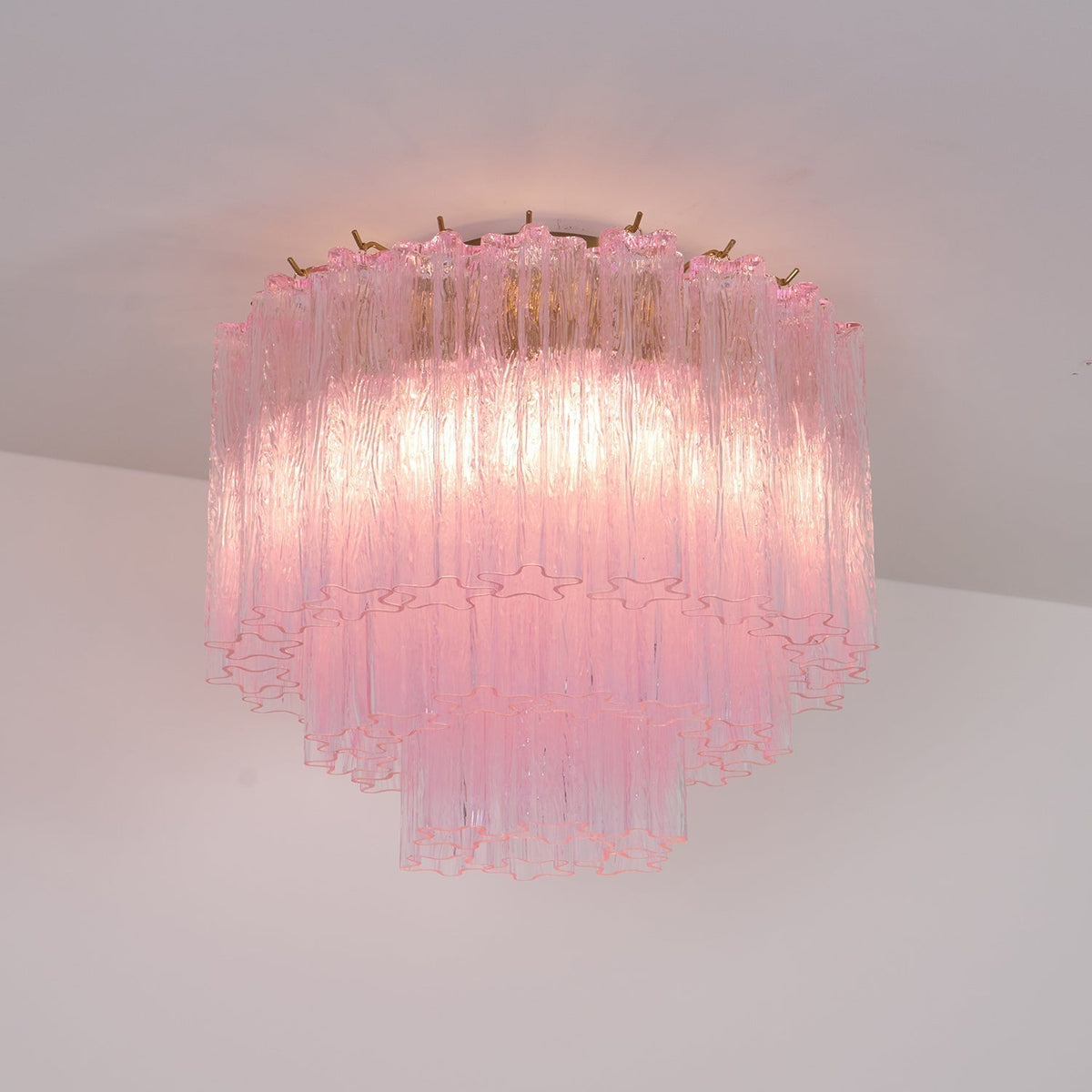 Wilana Lampe de Plafond en Verre Murano Rose Vintage