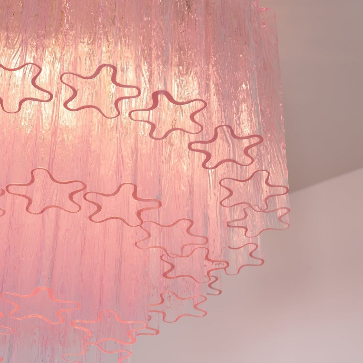Wilana Lampe de Plafond en Verre Murano Rose Vintage