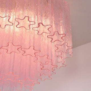 Aurora Lampe de Plafond en Verre Murano Rose Vintage