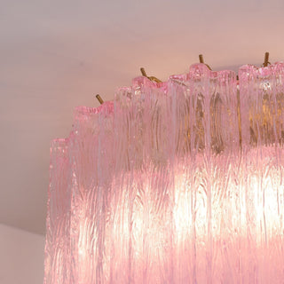 Aurora Lampe de Plafond en Verre Murano Rose Vintage