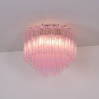 Aurora Lampe de Plafond en Verre Murano Rose Vintage