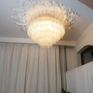 Aurora Lampe de Plafond en Verre Murano Rose Vintage