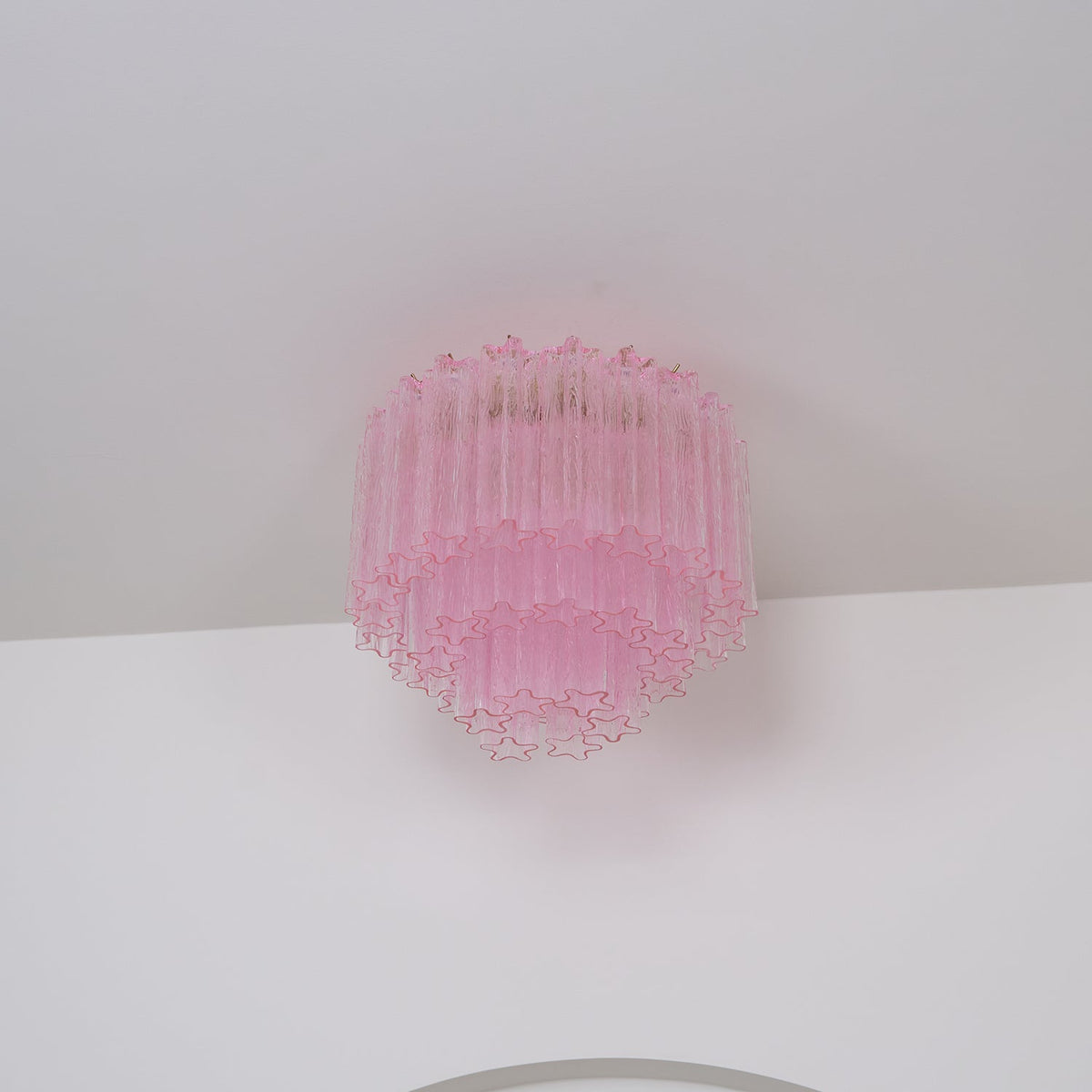 Wilana Lampe de Plafond en Verre Murano Rose Vintage