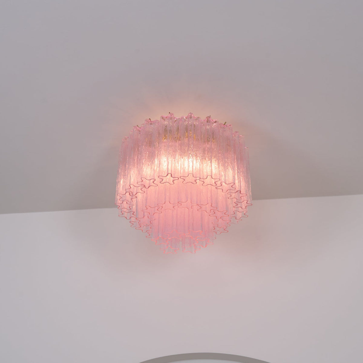 Wilana Lampe de Plafond en Verre Murano Rose Vintage