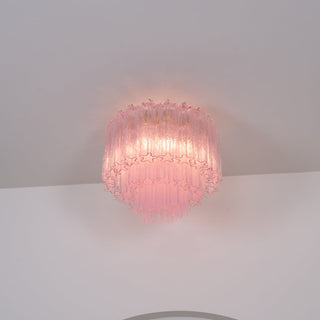 Aurora Lampe de Plafond en Verre Murano Rose Vintage