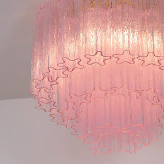 Aurora Lampe de Plafond en Verre Murano Rose Vintage