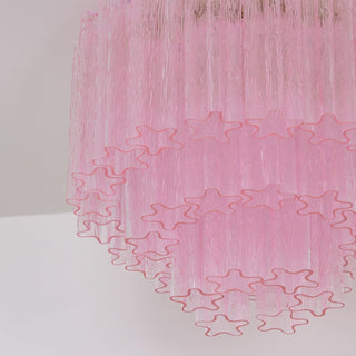 Aurora Lampe de Plafond en Verre Murano Rose Vintage