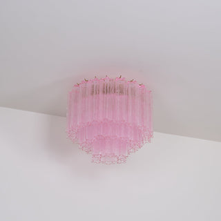 Aurora Lampe de Plafond en Verre Murano Rose Vintage