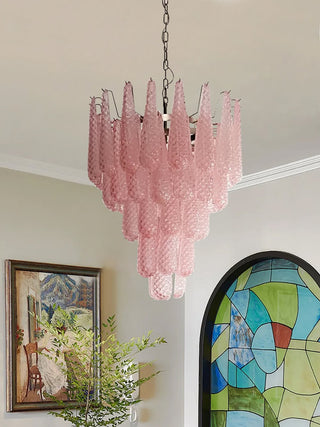 Aurora Lustre en Verre Rose Luxe