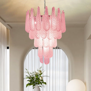Aurora Lustre en Verre Rose Luxe