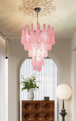 Aurora Lustre en Verre Rose Luxe