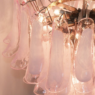 Aurora Lustre Pétales en Verre de Murano Rose Cascade
