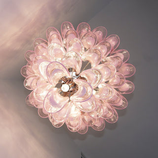 Aurora Lustre Pétales en Verre de Murano Rose Cascade