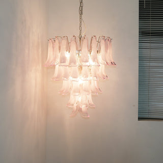 Aurora Lustre Pétales en Verre de Murano Rose Cascade