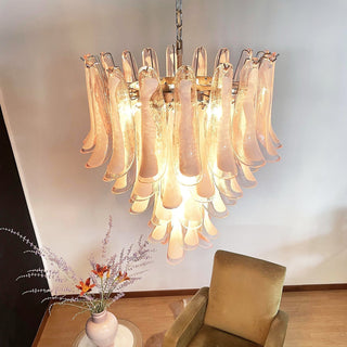 Aurora Lustre Pétales en Verre de Murano Rose Cascade