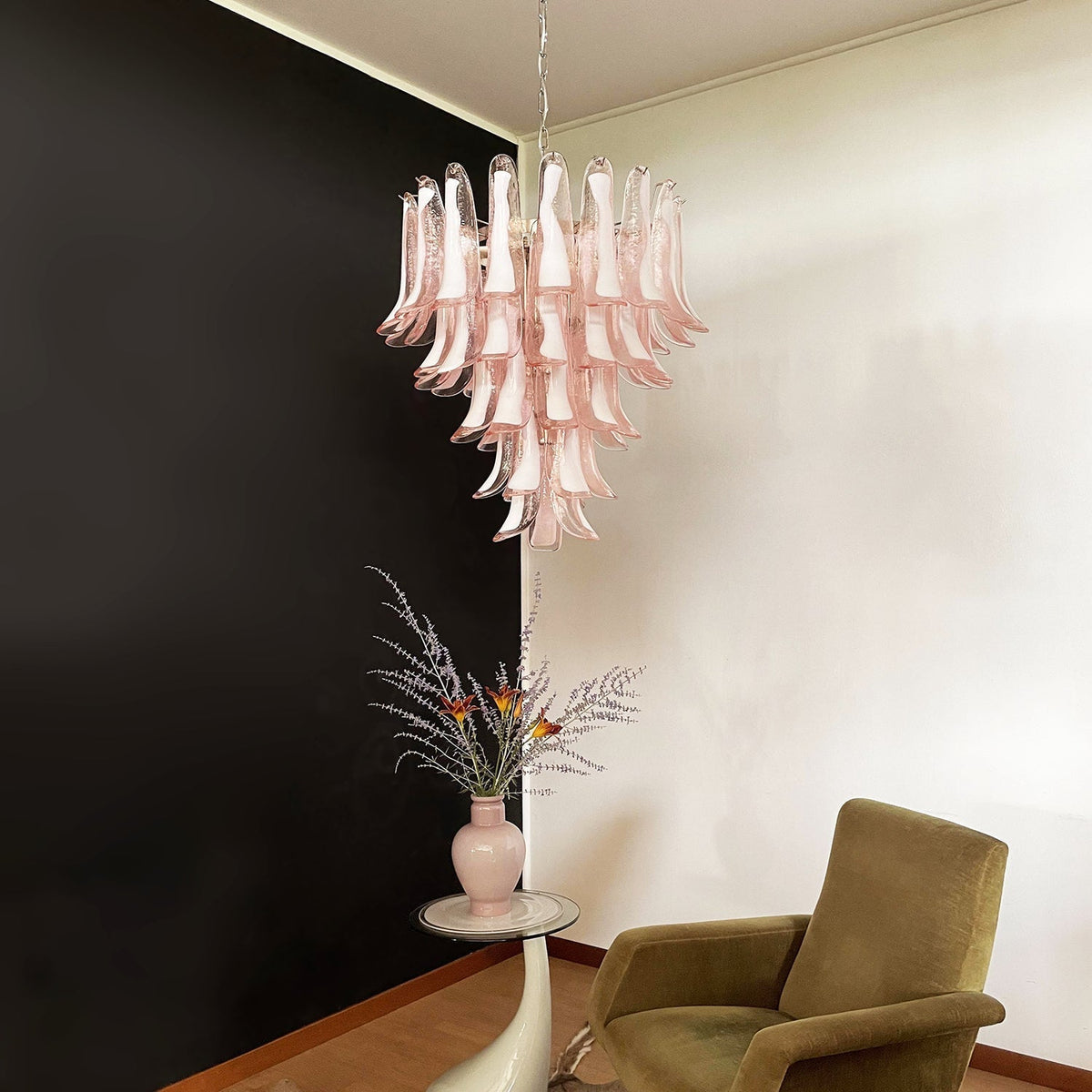 Selius Lustre Pétales en Verre de Murano Rose Cascade