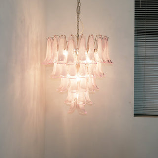 Aurora Lustre Pétales en Verre de Murano Rose Cascade
