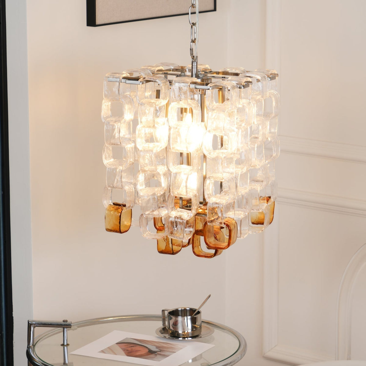 Valuna Lustre en Verre de Murano Géométrique