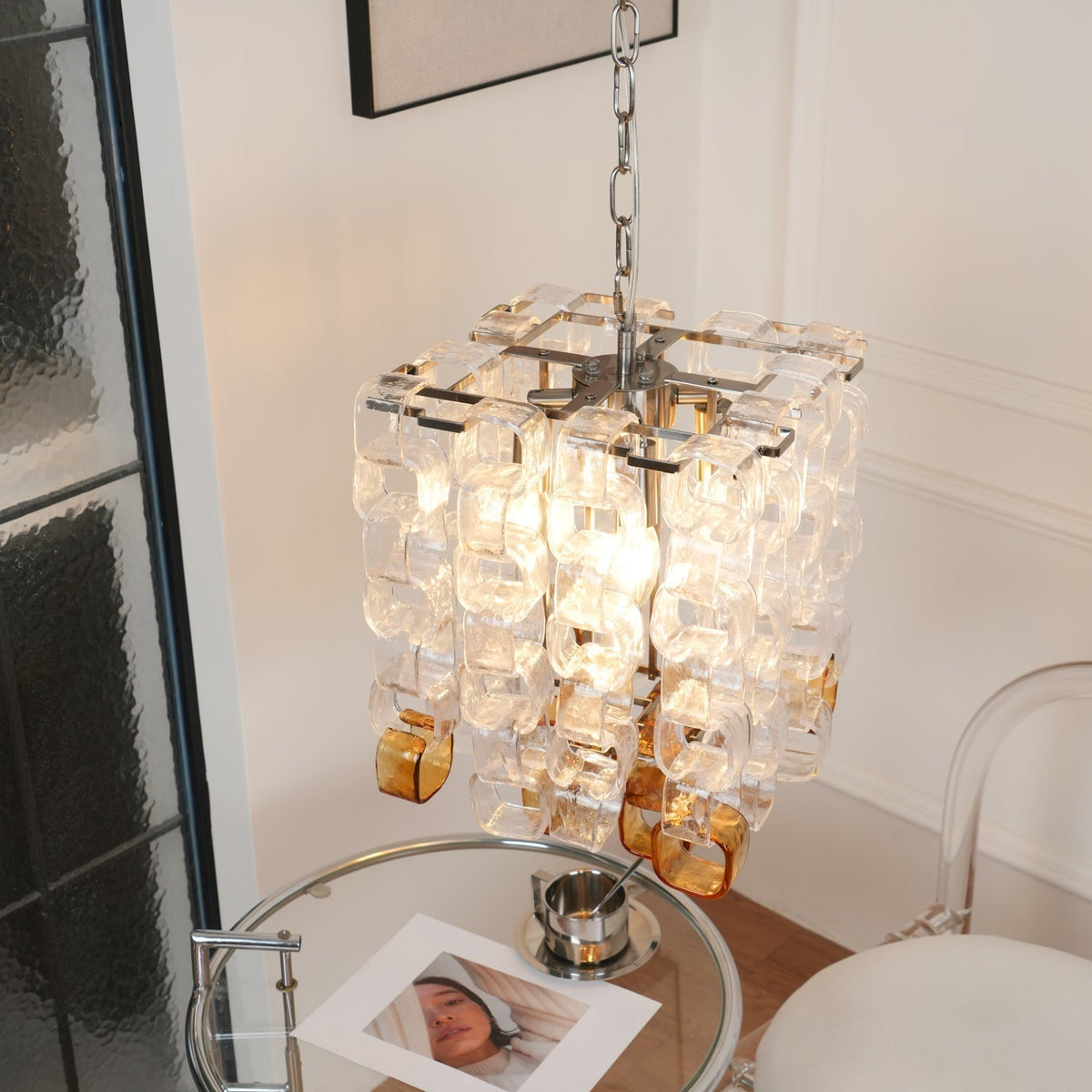 Valuna Lustre en Verre de Murano Géométrique