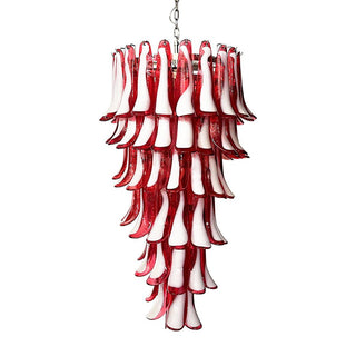 Aurora Lustre en Verre de Murano Rouge et Blanc