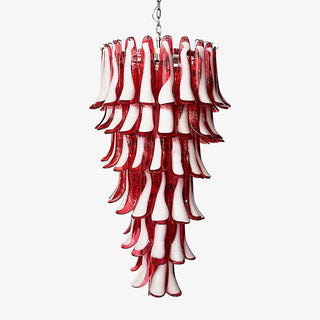 Aurora Lustre en Verre de Murano Rouge et Blanc