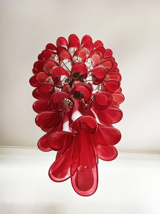 Aurora Lustre en Verre de Murano Rouge et Blanc