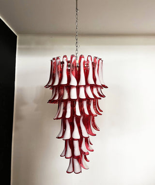 Aurora Lustre en Verre de Murano Rouge et Blanc