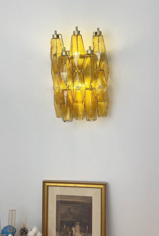 Aurora Applique Murale Ambre Losange Verre Chaleur
