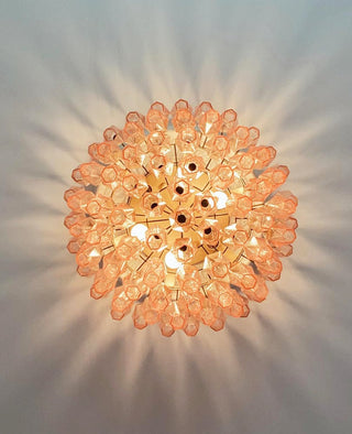 Aurora Plafonnier Rose Losange Verre Superposé Vintage Élégance