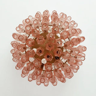 Aurora Plafonnier Rose Losange Verre Superposé Vintage Élégance