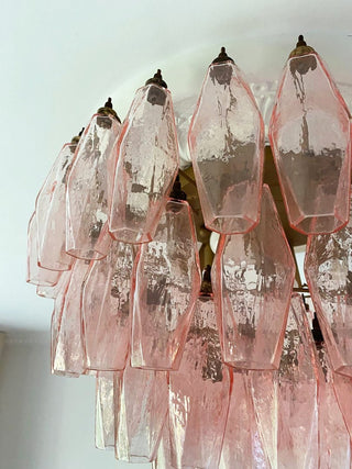 Aurora Plafonnier Rose Losange Verre Superposé Vintage Élégance