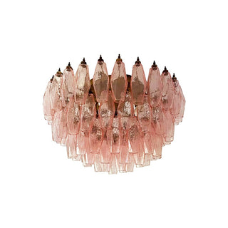 Aurora Plafonnier Rose Losange Verre Superposé Vintage Élégance