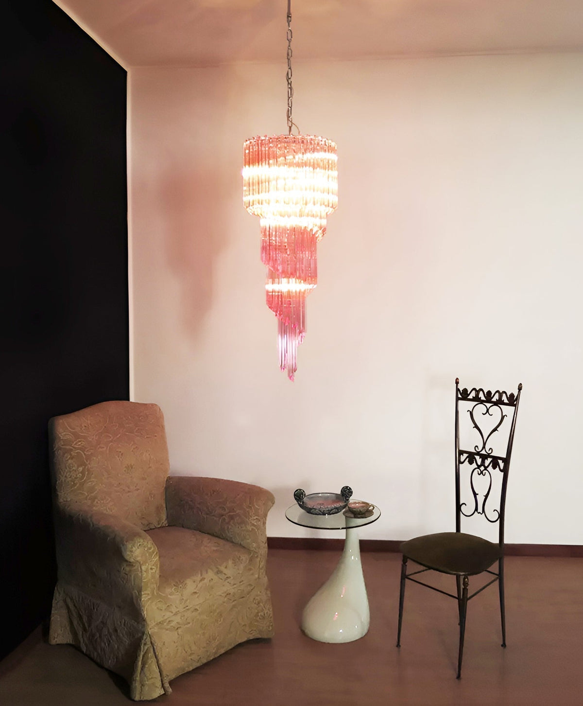 Rivena Lustre Spiral Prism Rose Superposé
