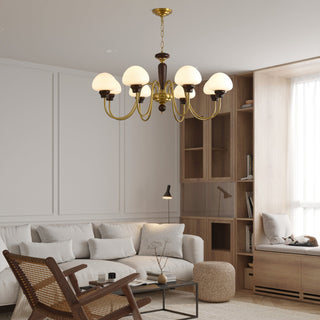 Lustra Lustre Laiton Bois Champignon Classique