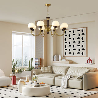 Lustra Lustre Laiton Bois Champignon Classique
