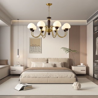 Lustra Lustre Laiton Bois Champignon Classique