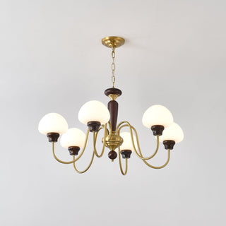 Lustra Lustre Laiton Bois Champignon Classique