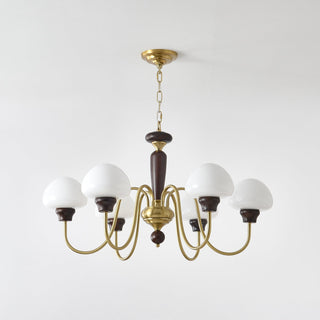 Lustra Lustre Laiton Bois Champignon Classique