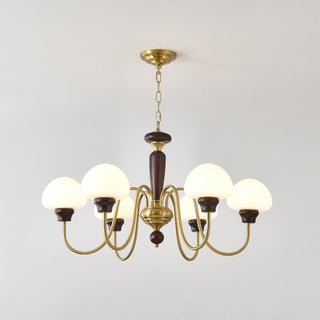 Lustra Lustre Laiton Bois Champignon Classique