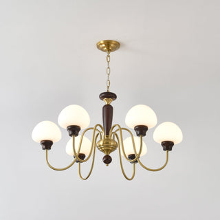 Lustra Lustre Laiton Bois Champignon Classique