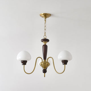 Lustra Lustre Laiton Bois Champignon Classique