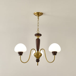 Lustra Lustre Laiton Bois Champignon Classique