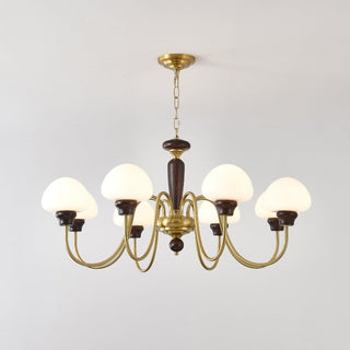 Lustra Lustre Laiton Bois Champignon Classique