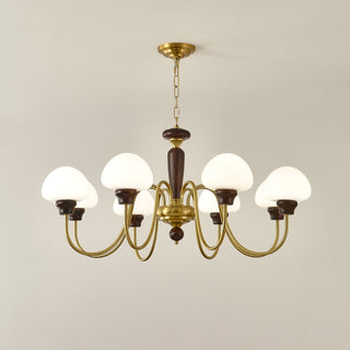 Lustra Lustre Laiton Bois Champignon Classique